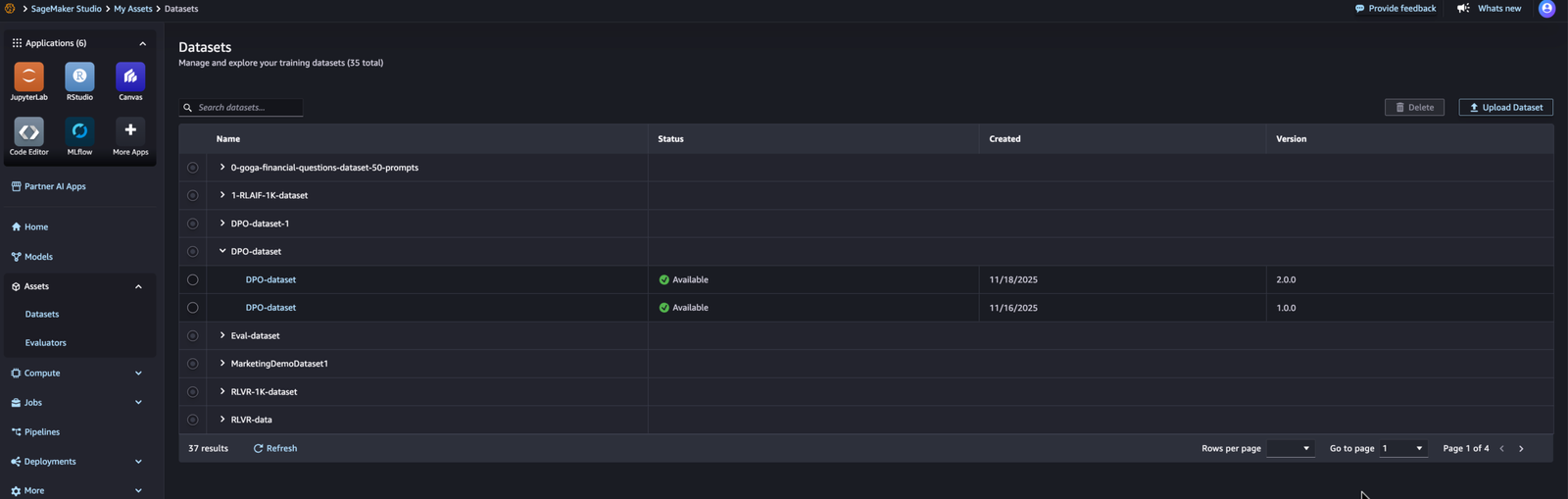 Tracking and managing assets used in AI development with Amazon SageMaker AI  | Amazon Web Services
