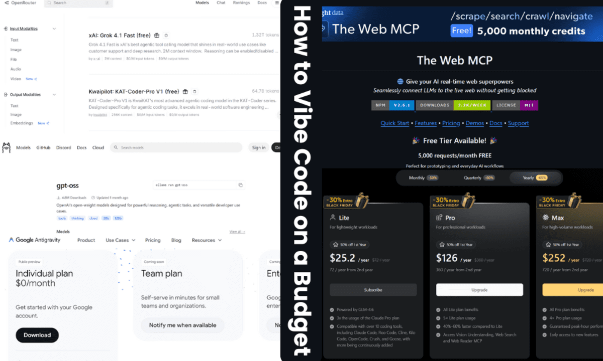 How to Vibe Code on a Budget