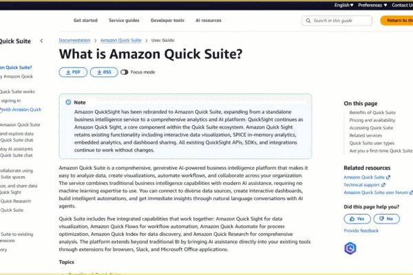 Downloading Amazon Quick Suite user guide